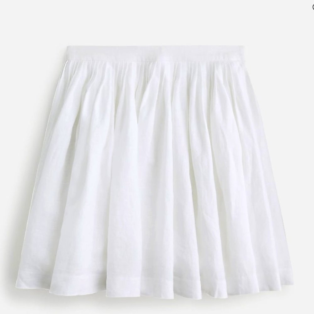 NWT J. Crew White Linen Mini Skirt
